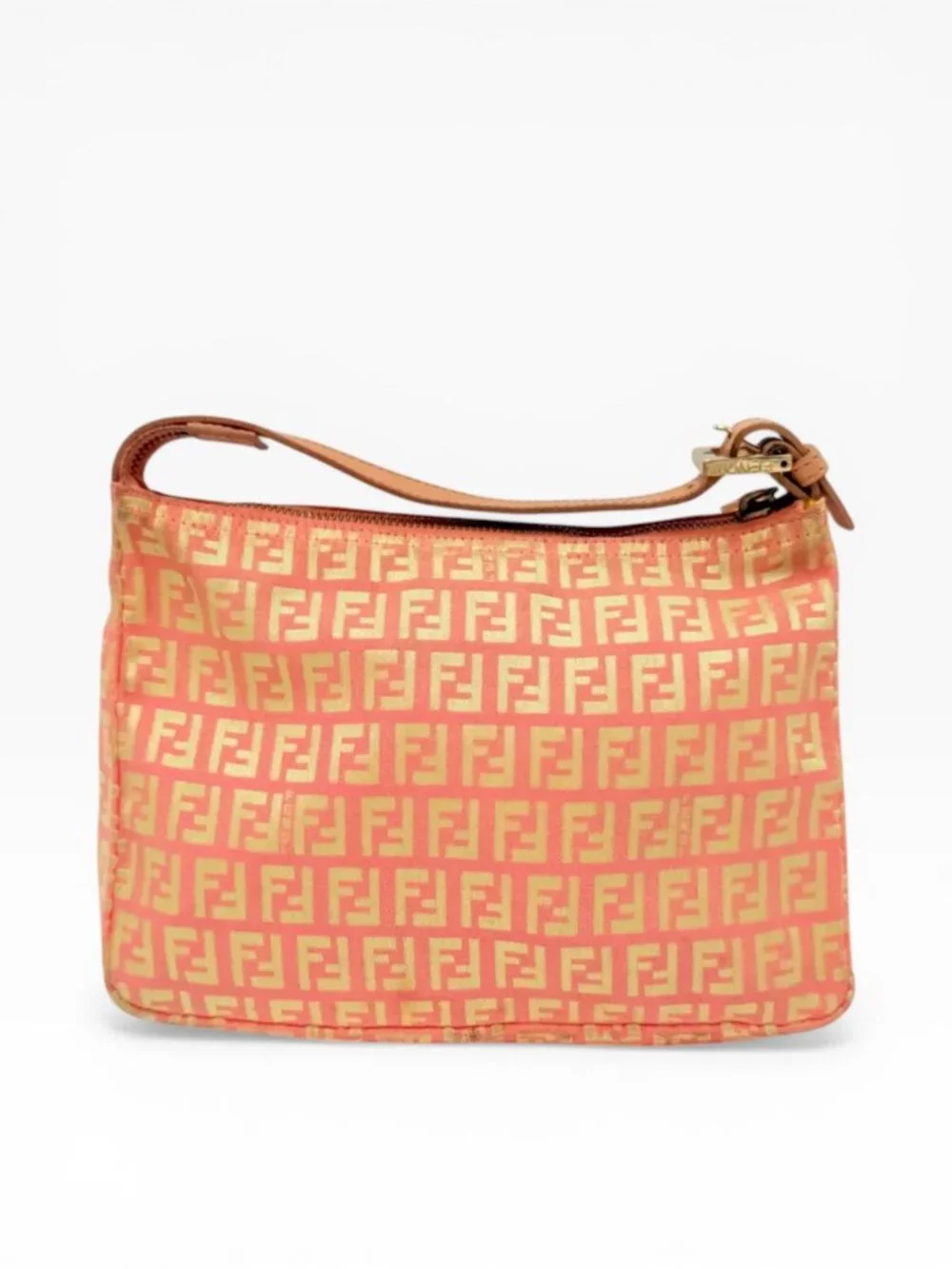 Fendi Zucca Zuccino Pink Canvas Pochette Shoulder Bag - Picture 2 of 15